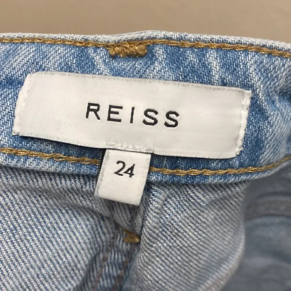 Reiss Straight Leg Button Fly Jeans Size 24